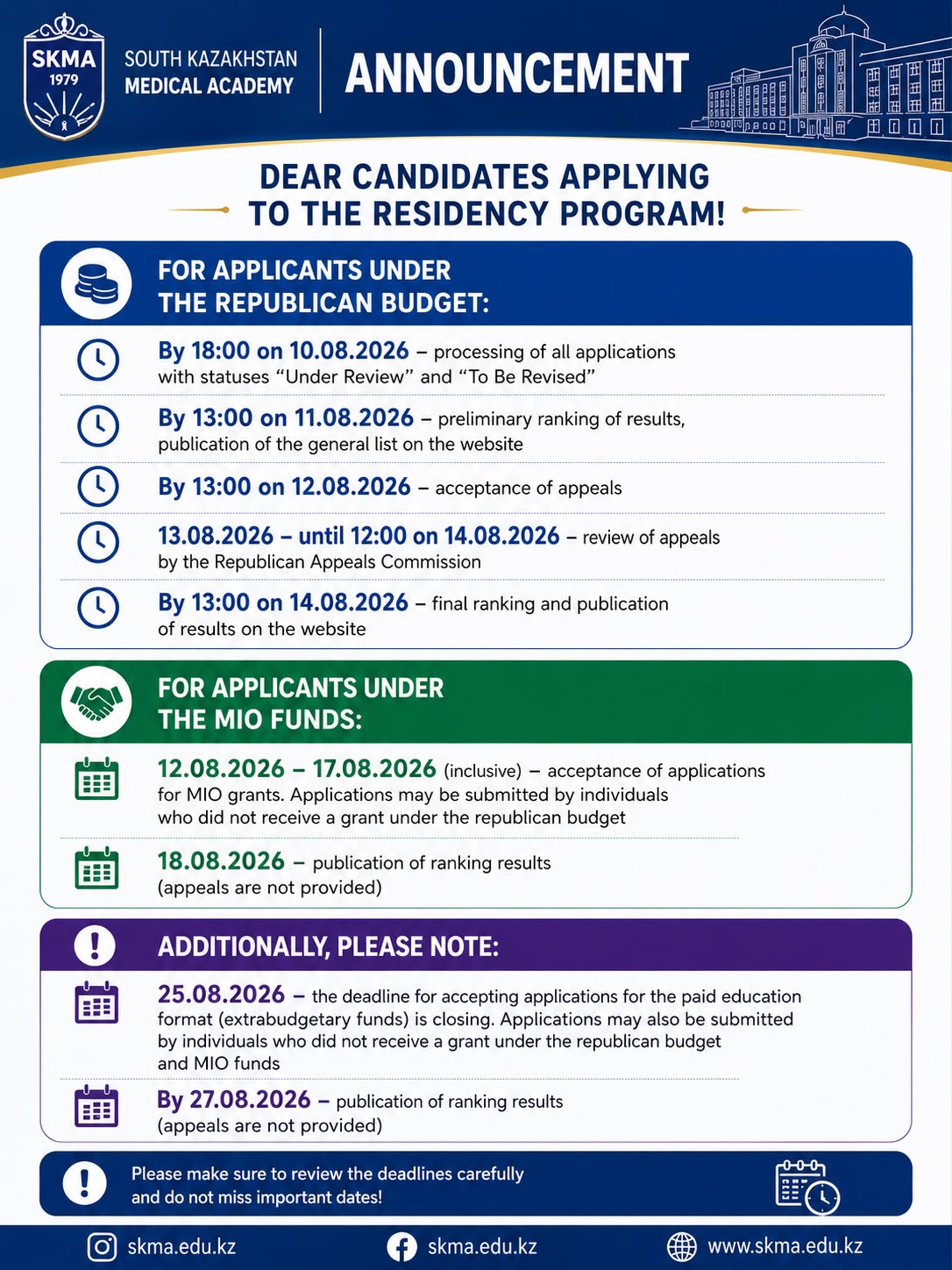 Dear Candidates Applying to the Residency Program!